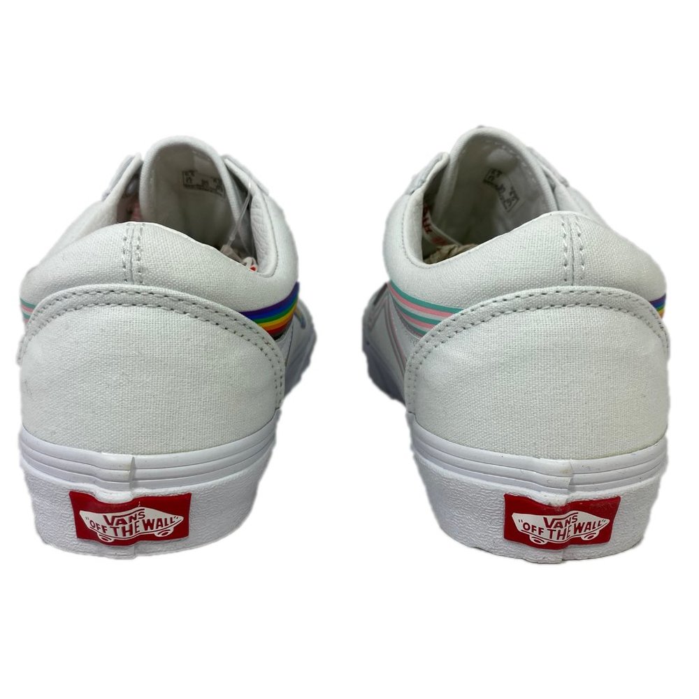 Vans Old Skool Pride Low Top White Leather Canvas Shoes - Picture 6 of 8